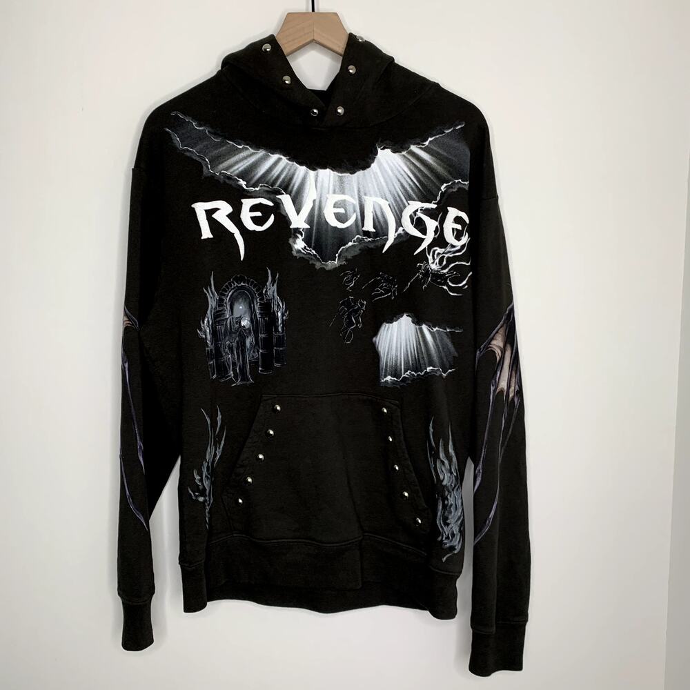 Revenge x Diablo 4 Hoodie Men’s Medium Made In The USA Black Graphic